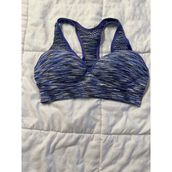VS Pink Racerback Sports Bra Blue Victoria's Secret Padded Women's Small - Picture 1 of 6
